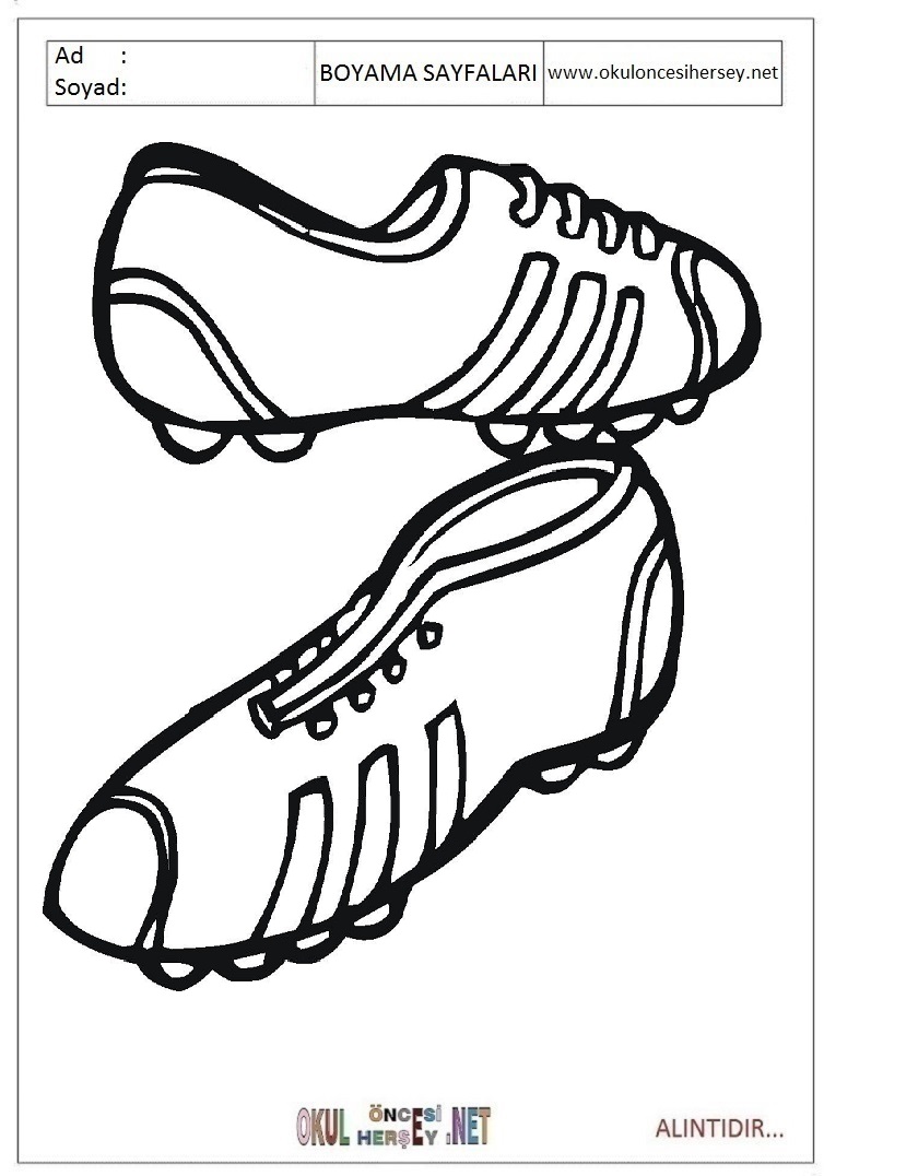 Çocuklar İçin Spor-Ayakkabısı Boyama Sayfaları 